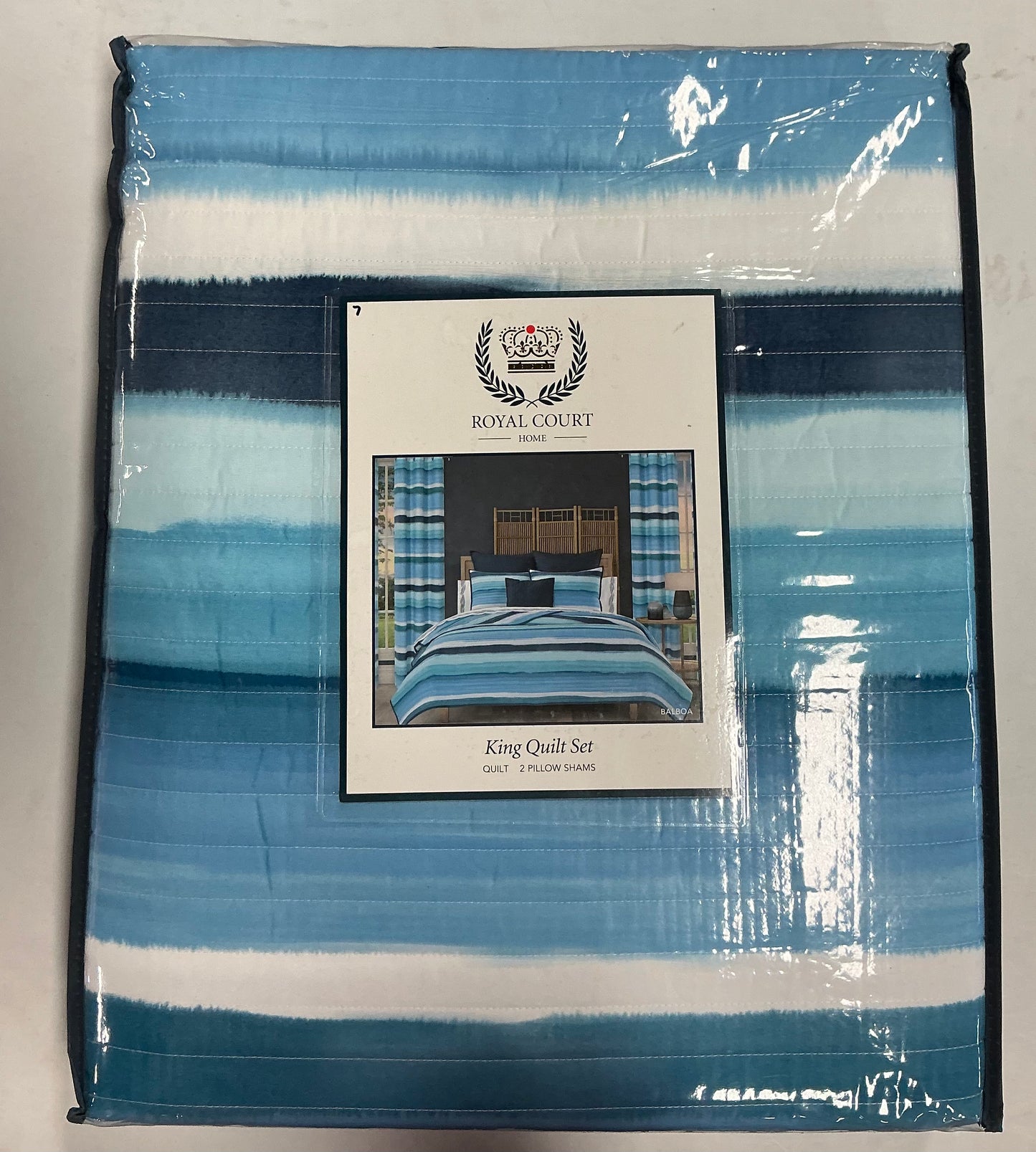 Royal Court Balboa Stripes Quilt Set 3-pc king
