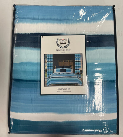 Royal Court Balboa Stripes Quilt Set 3-pc king
