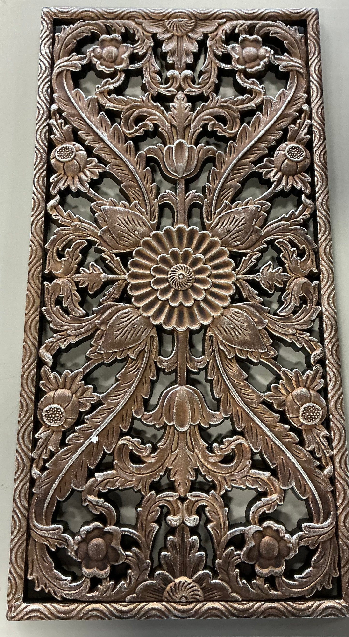 Madison Park Botanical Distressed Carved Wood 2-pc. Wall Art Set