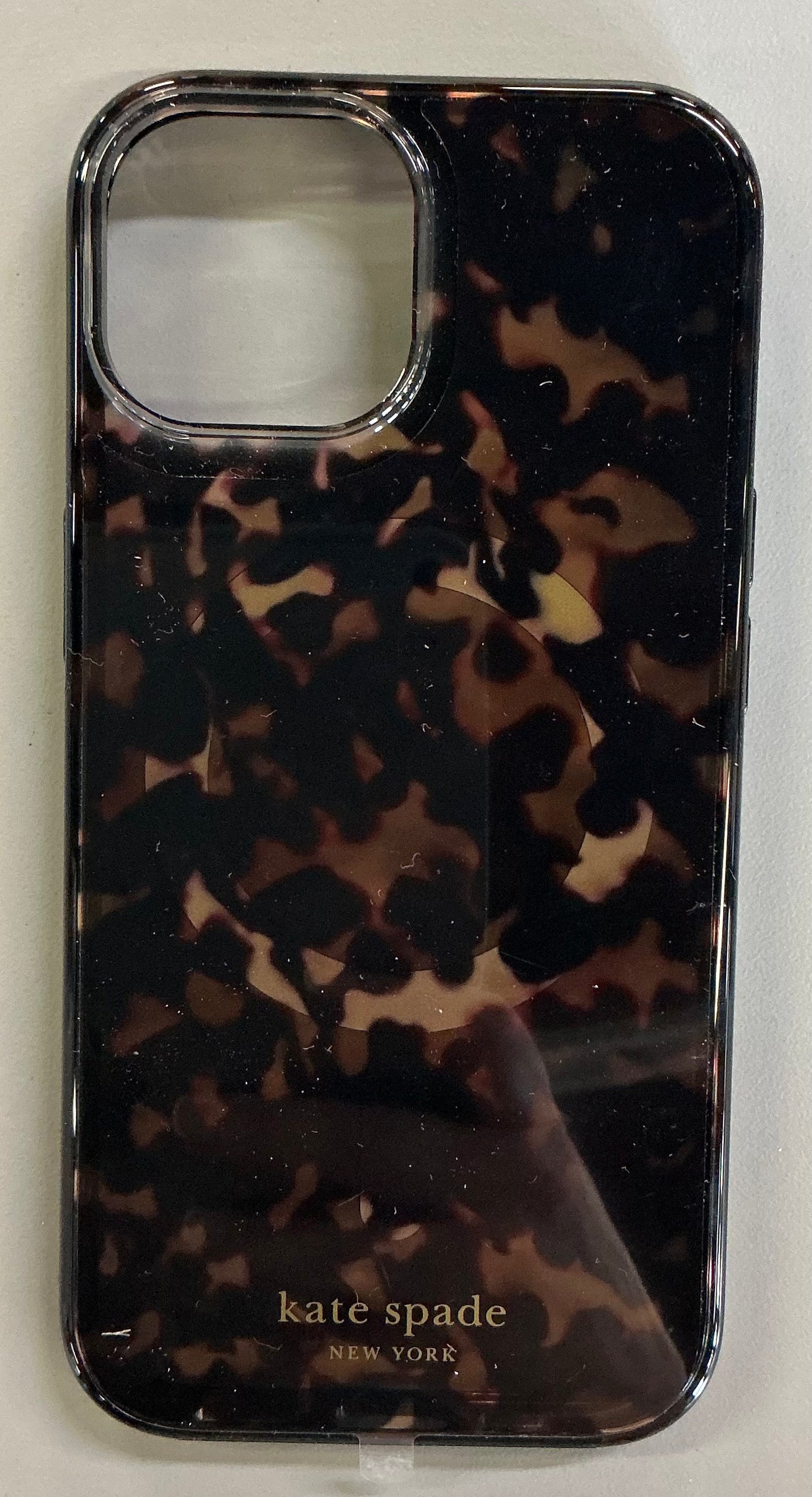Kate Spade New York Apple iPhone 17e/16e/15/14/13 protective case with MagSafe - Transparent Tortoise