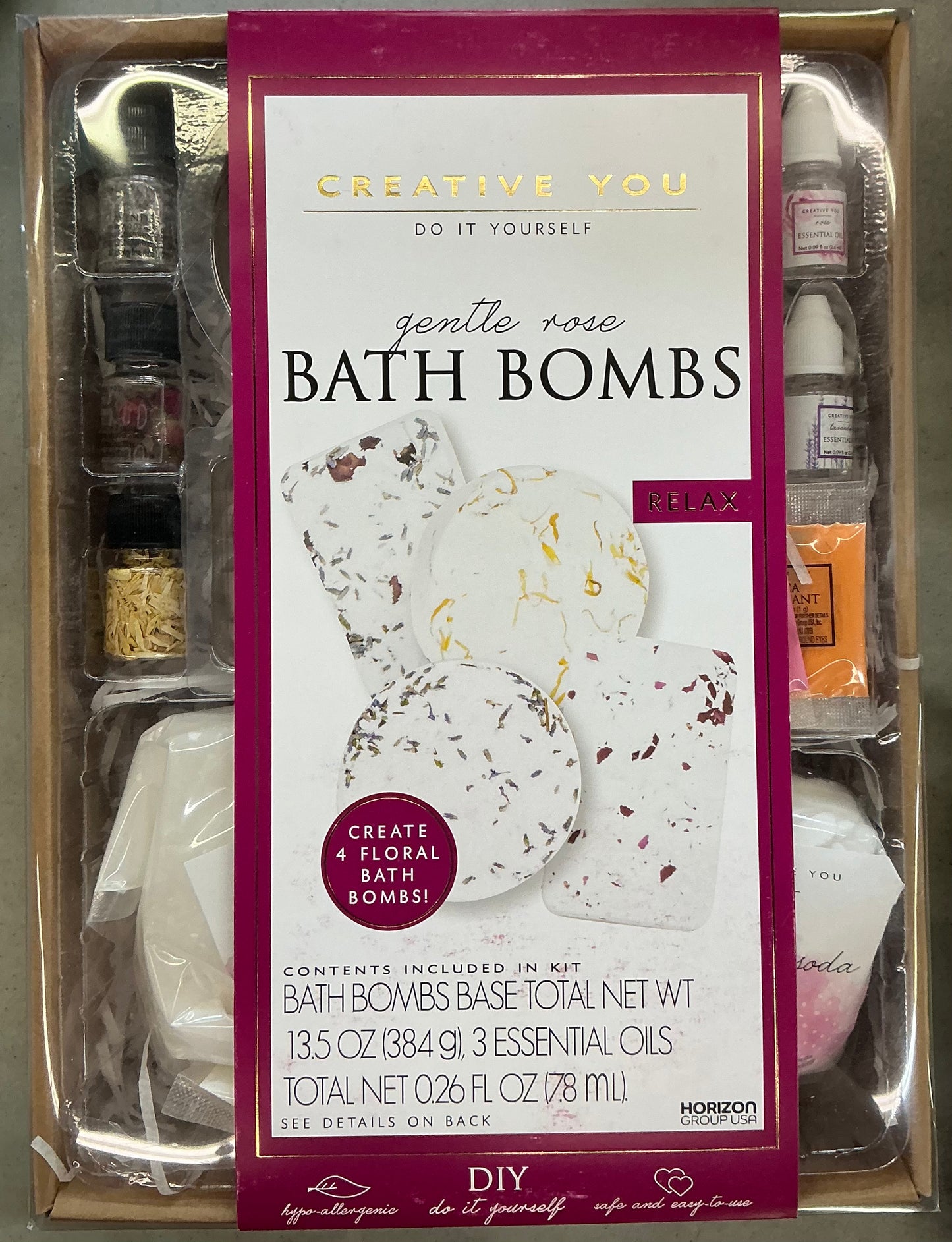 Creative You Gentle Rose Do-It-Yourself Bath Bombs Kit