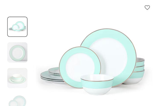 Martha Stewart 11-pc. Martha Blue Gracie Lane Ceramic Dinnerware Set - Open Box - MISSING 1 SALAD PLATE
