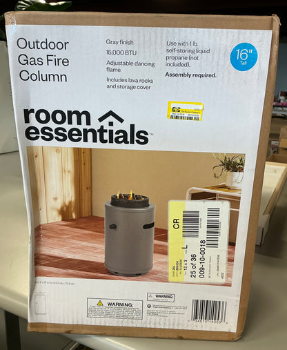 1lb round column fire pit - Gray - PICK UP ONLY
