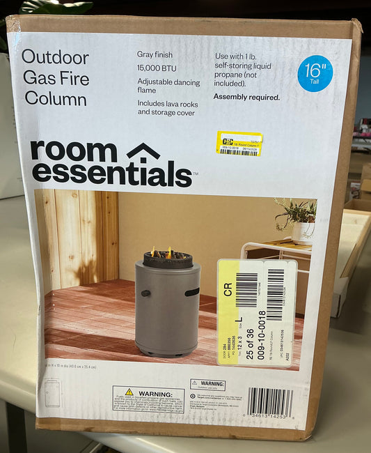 1lb round column fire pit - Gray - PICK UP ONLY