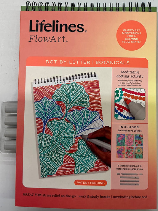 Lifelines FlowArt Botanicals Dot-by-Letter activity pad