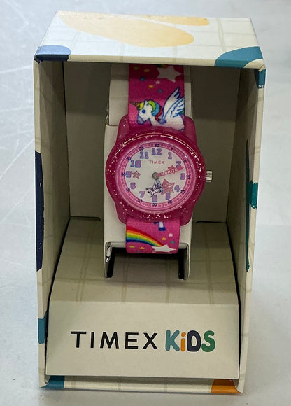 Timex Kids Time Machines Rainbow Unicorn Watch with a pink elastic strap