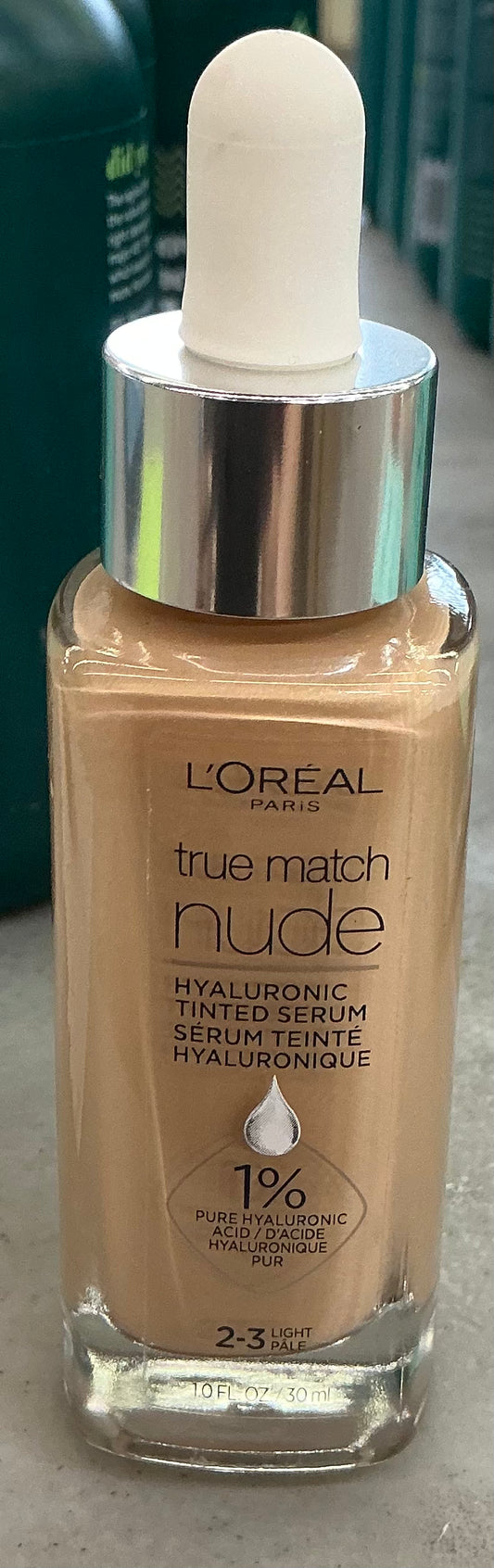 L'Oréal Paris True Match Nude Hyaluronic Tinted Serum foundation in the Light 2-3 shade
