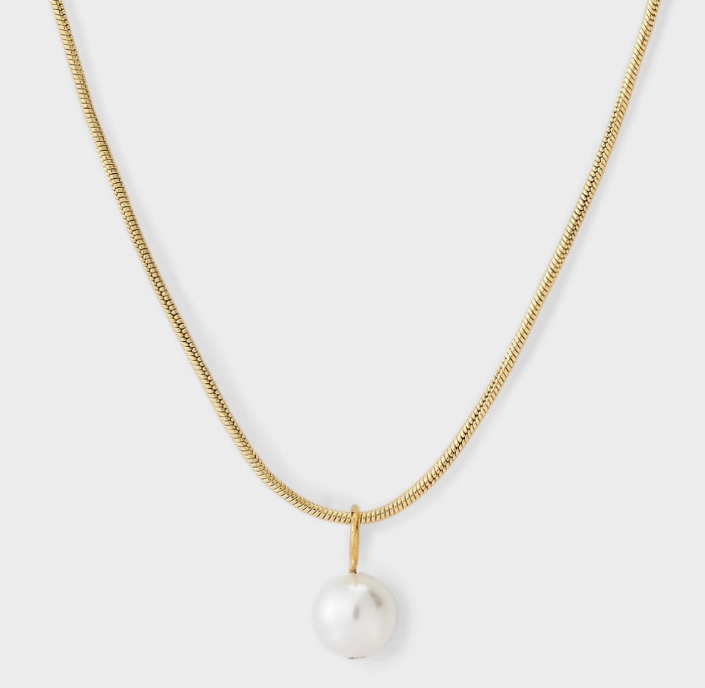 14k gold-plated Demi Fine Collection simulated pearl pendant necklace