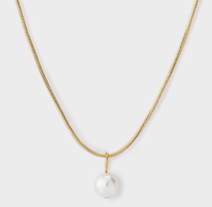 14k gold-plated Demi Fine Collection simulated pearl pendant necklace