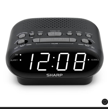 Sharp digital dual alarm clock with AM/FM radio - OPEN BOX