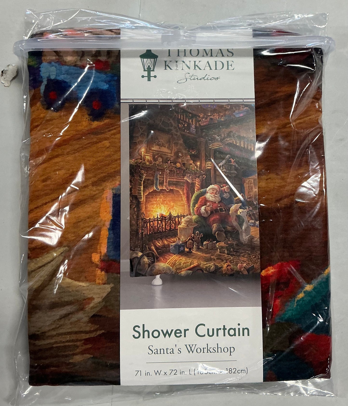Thomas Kinkade Santa'S Workshop Shower Curtain 71x72 Inch