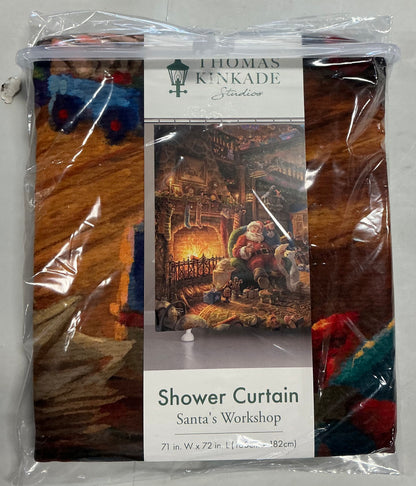 Thomas Kinkade Santa'S Workshop Shower Curtain 71x72 Inch