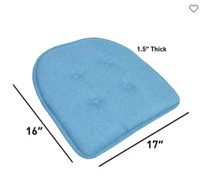 Sweet Home Collection™ Solid Color U Shaped Memory Foam 17" x 16" Chair Cushions 2-piece
