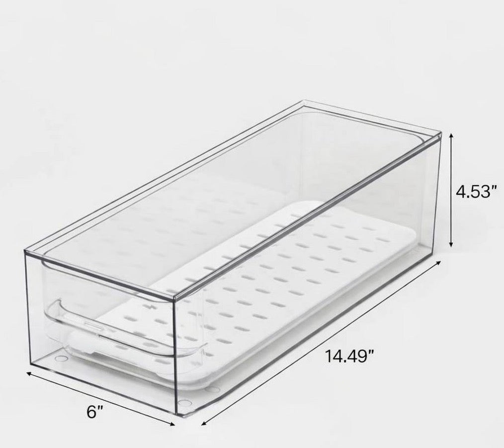Small Ventilated fridge drawer storage