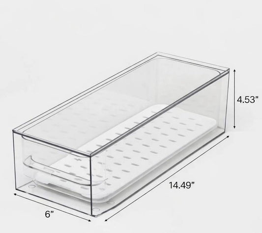 Small Ventilated fridge drawer storage