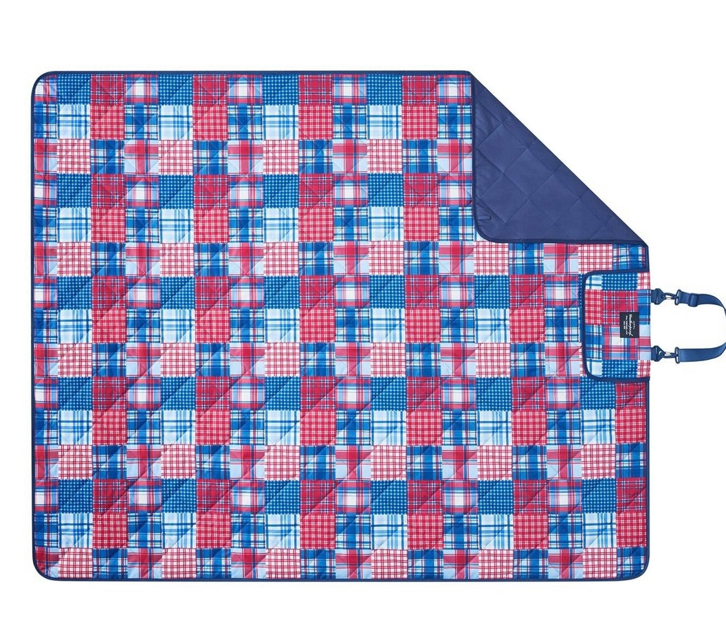 Weatherproof vintage madras throw blanket - 60x72”