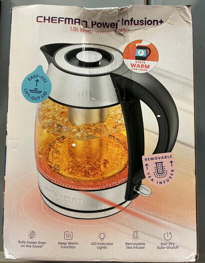 Chefman Stainless Steel Electric Kettle - Open Box