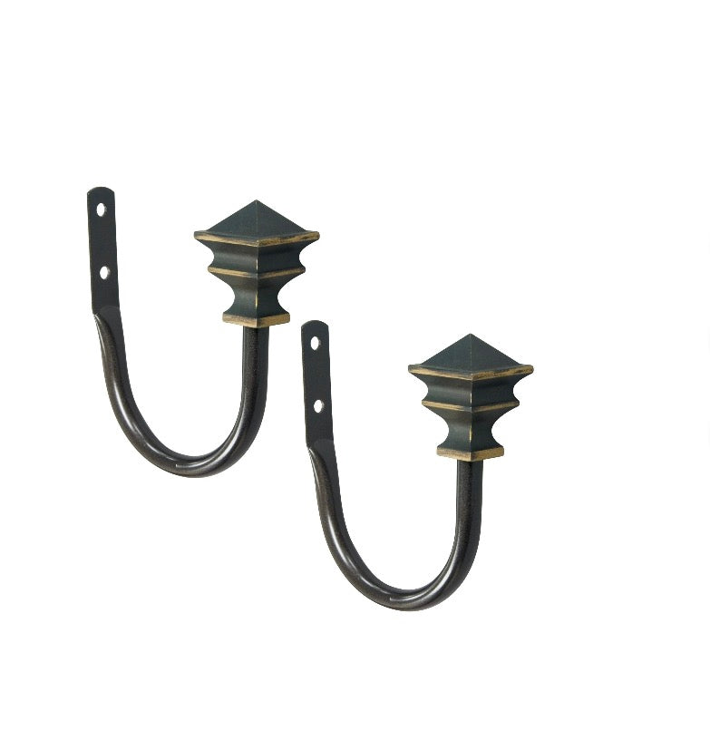 Kenney Holdback Set for Curtains and Drapes, Oil Rubbed Bronze, Set of 2