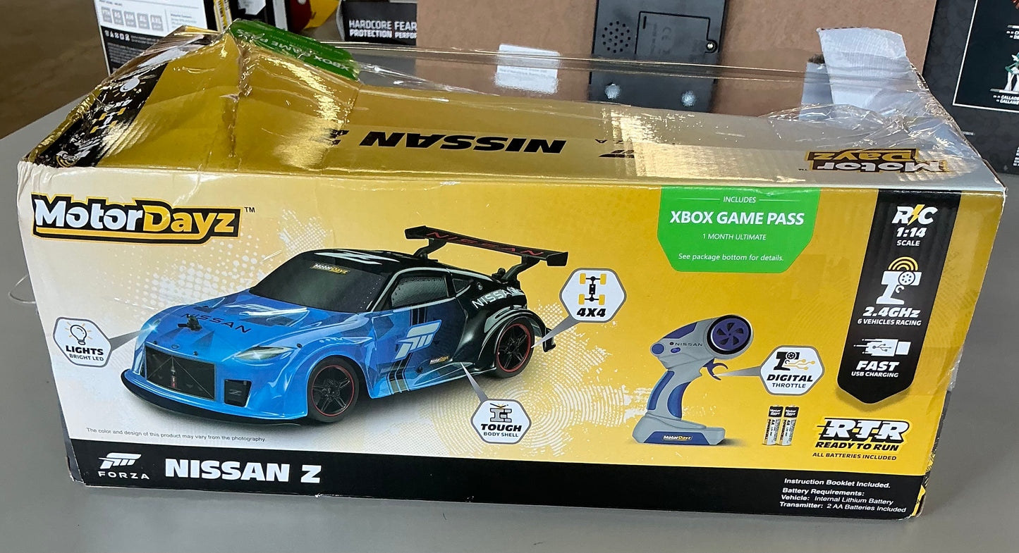 Motor dayz RC 4x4 Forza Motorsport Nissan Z sportscar - 1:14 scale - AS IS - OPEN/DAMAGED BOX - MISSING USB CHARGER