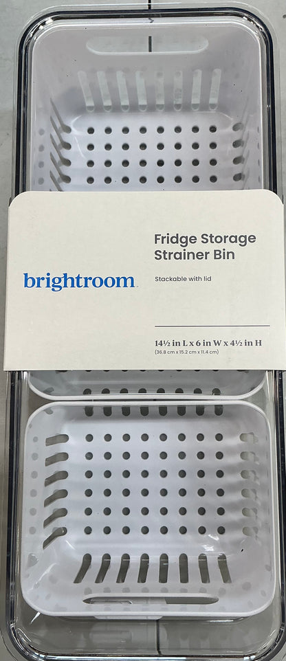 Lidded fridge storage with 2 internal inserts