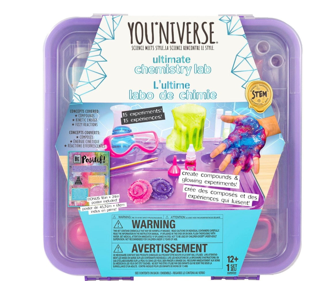 YOUniverse Ultimate Chemistry Lab set for STEM learning, designed for children ages 6 and up
