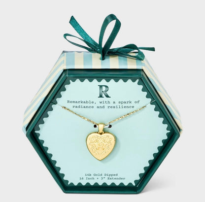 14k gold dipped heart charm initial necklace