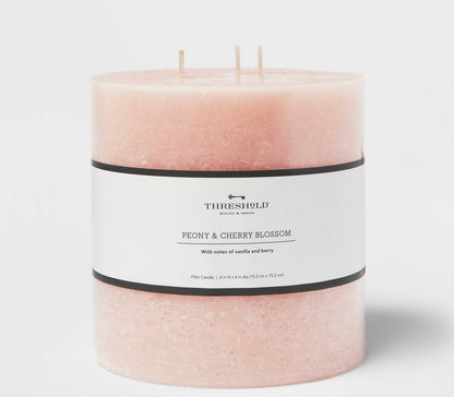 6”x6” 3-wick pillar scented candle - AS IS - SOME MINOR COSMETIC FLAWS