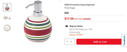 IZOD Ornament Soap Dispenser