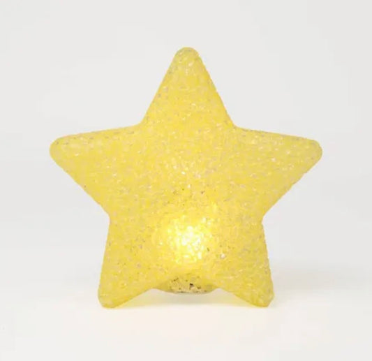 star-shaped novelty light featuring a yellow plastic textured design