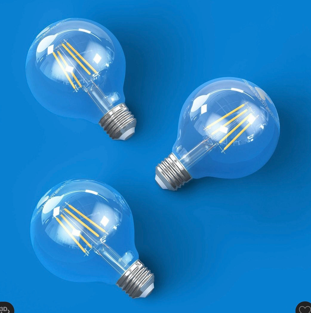 3Pk 60W G25 clear LED bulb cool white