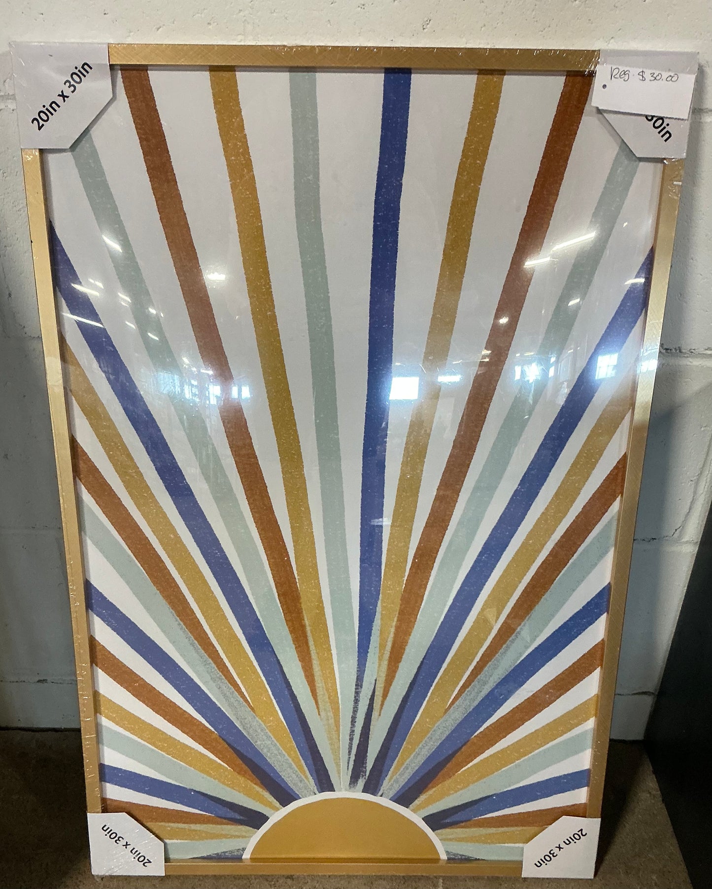 20”x30” thin poster frame brass - AS IS - SOME MINOR COSMETIC FLAWS (see pictures) - PICK UP ONLY