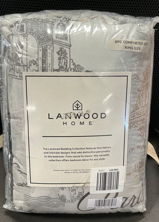 Lanwood Home Paris Sketch 8-pc. Midweight Comforter Set