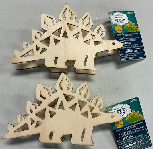 Wooden Light Up Dinosaurs in a Stegosaurus design-2 pack