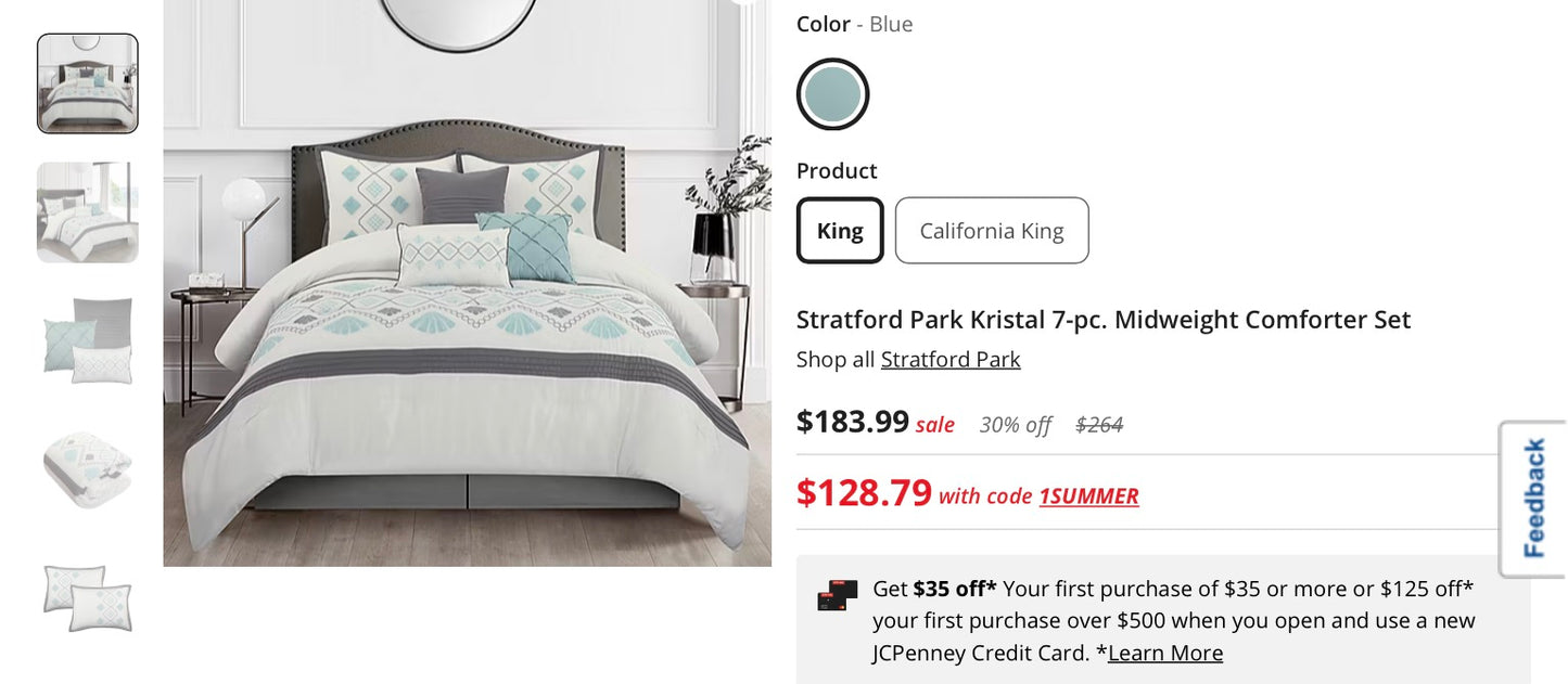 Stratford Park Kristal 7-pc. Midweight Comforter Set king