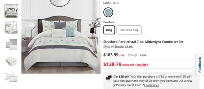 Stratford Park Kristal 7-pc. Midweight Comforter Set king