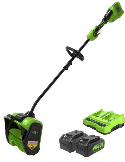 Greenworks 12" Brushless Snow Shovel with Light Kit: 24V Lithium lon, Adjustable Handle