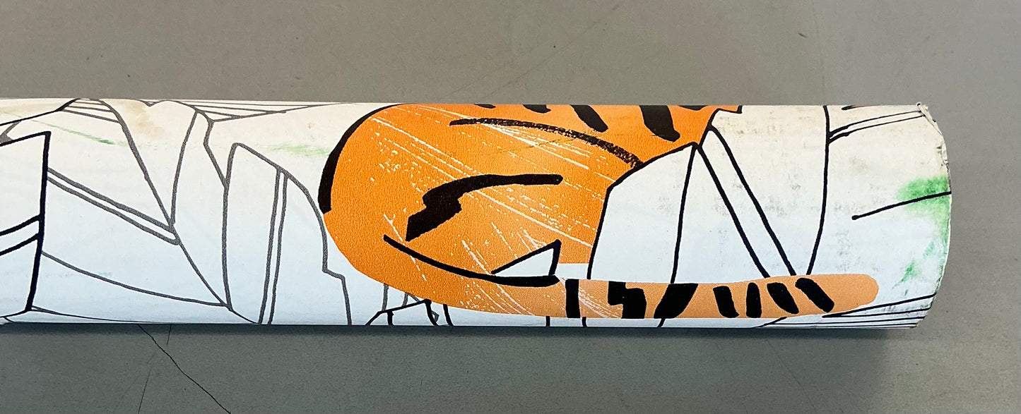 Honea Kids Hiding Tigers 33' L x 20.5" W Wallpaper Roll-black(clearance)