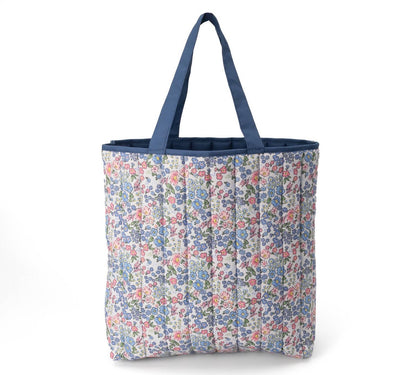 Quilted floral print tote bag