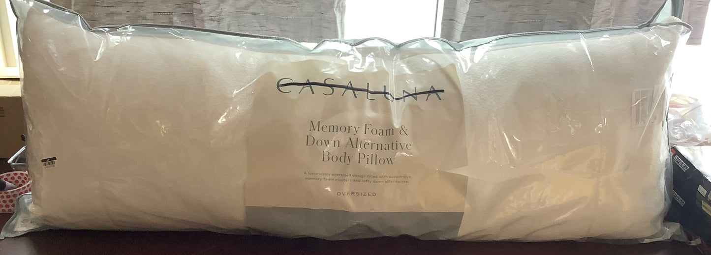 Memory Foam and Down Alternative Body Pillow