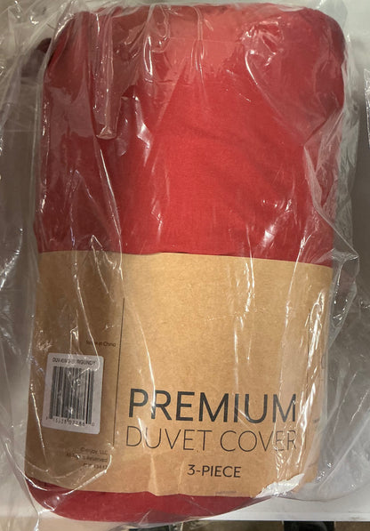 ienjoy Home Premium Ultra Soft 3-Piece Duvet Cover Set in Burgundy 3pcs