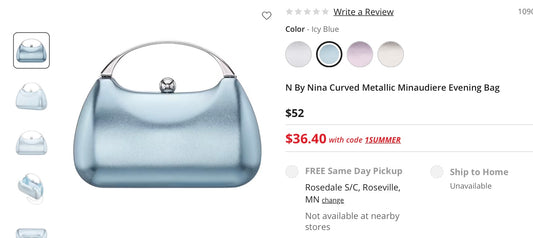 Nina curved metallic minaudiere evening bag