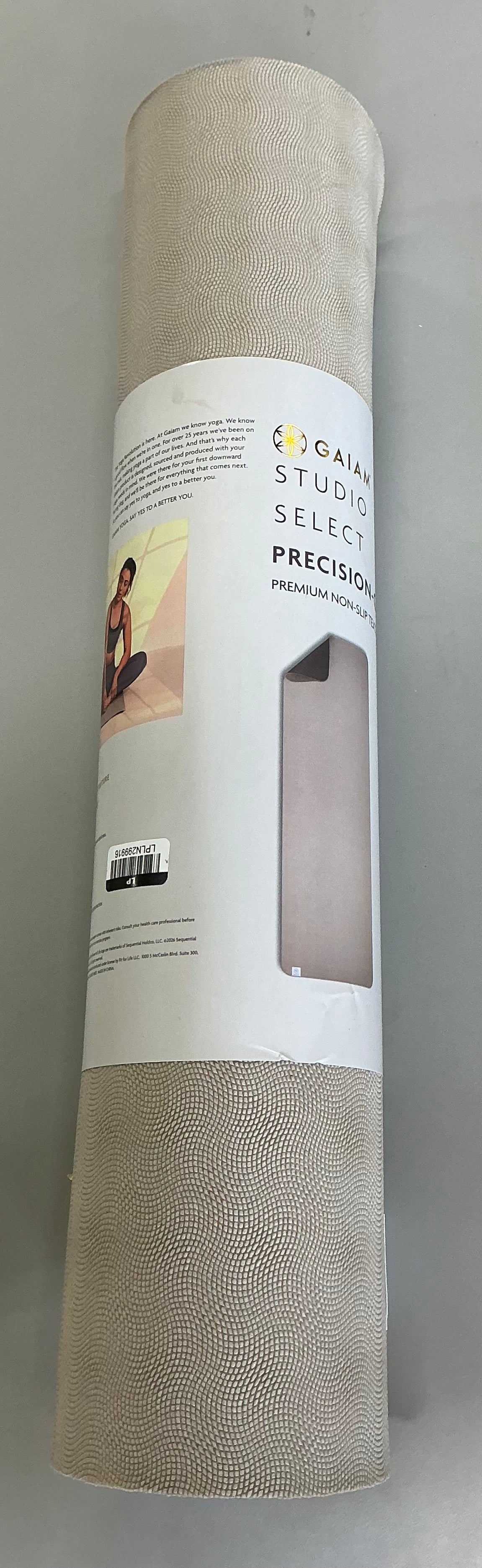 Gaiam studio select precision grip yoga mat (6mm) - mushroom - SOME COSMETIC FLAWS