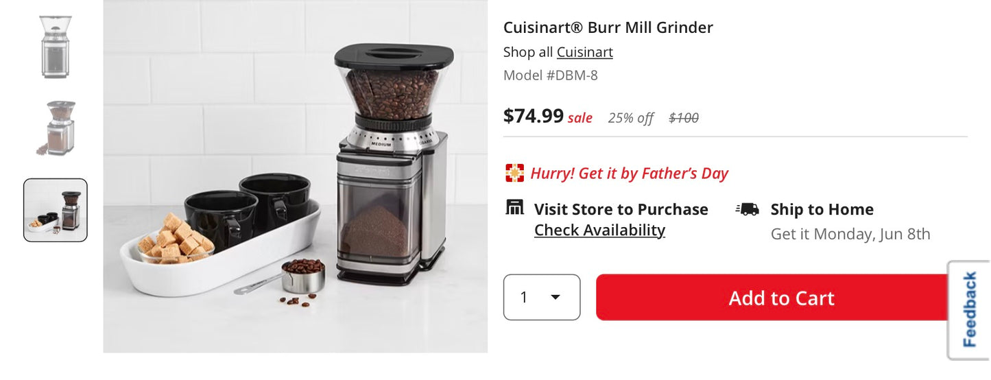 Cuisinart® Burr Mill Grinder