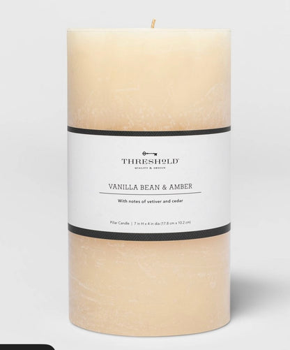 7” x 4” pillar scented candle - AS IS - SOME MINOR COSMETIC FLAWS