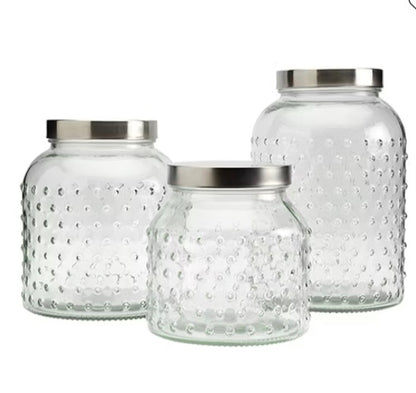 Tabletops Unlimited Mason Craft And More Glass 3-pc. Canister