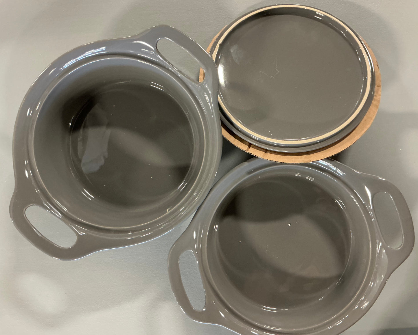 Rachel Ray 3-piece Ceramic Casserole Set, Grey - Out of Box