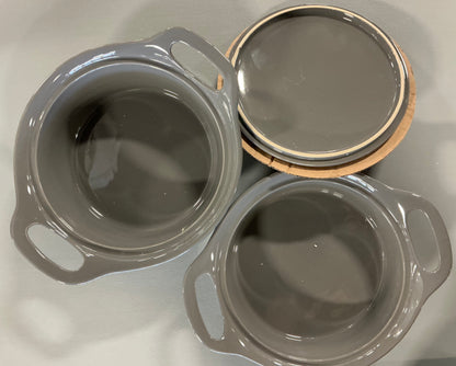 Rachel Ray 3-piece Ceramic Casserole Set, Grey - Out of Box