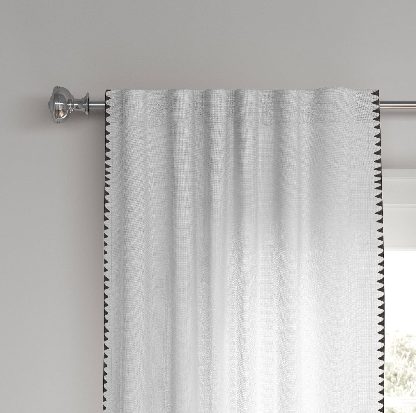 Light Filtering Stitched Edge Curtain Panel-Cream