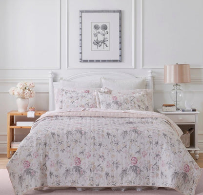 Laura Ashley Breezy Floral Reversible Quilt Set king