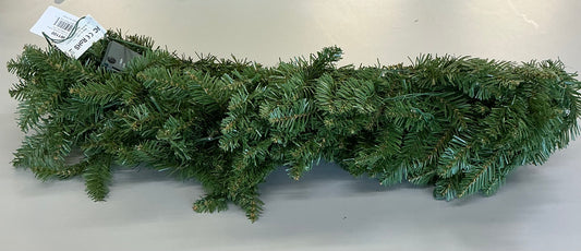 9-foot Nearly Natural Christmas Pine Artificial Garland features 50 pre-strung warm white LED lights and is designed for indoor